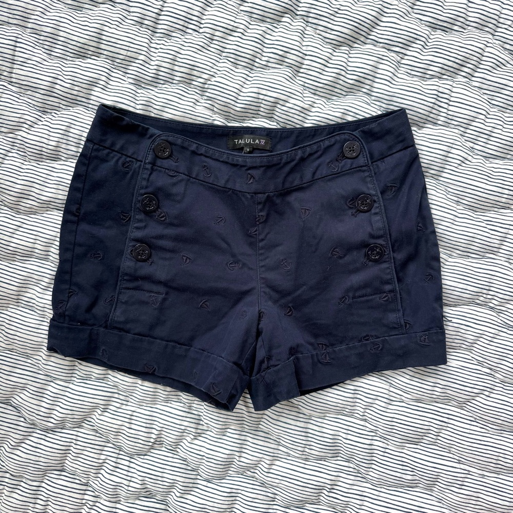 Talula Navy Anchor Women's Shorts, Size 0